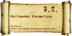 Hollender Karmelina névjegykártya